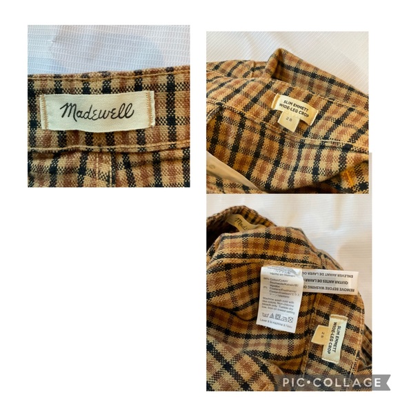 Madewell Plaid Slim Emmet Wide Leg Crop Pants Size 28 - Picture 15 of 15
